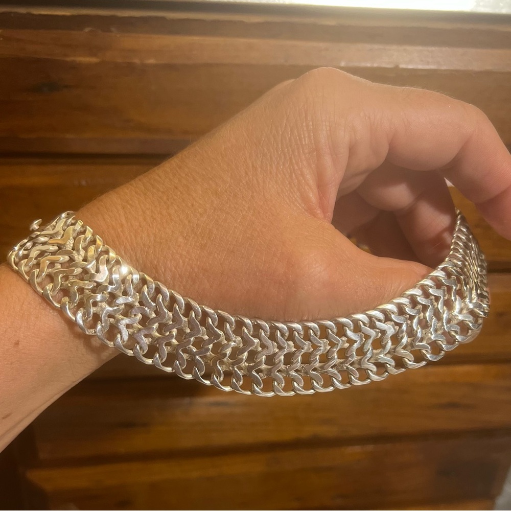 Sterling Vintage Mexico Silver Necklace - Picture 5 of 8